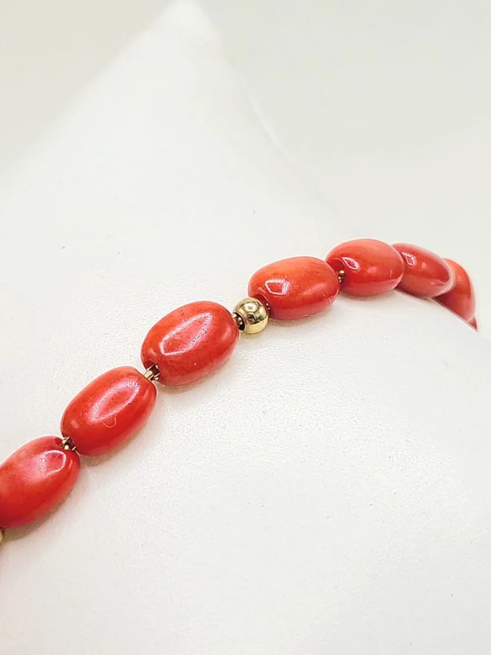 David Yurman Bijoux Pebble Bead Bracelet in Yellow Gold w/ Red Sea Bamboo Coral